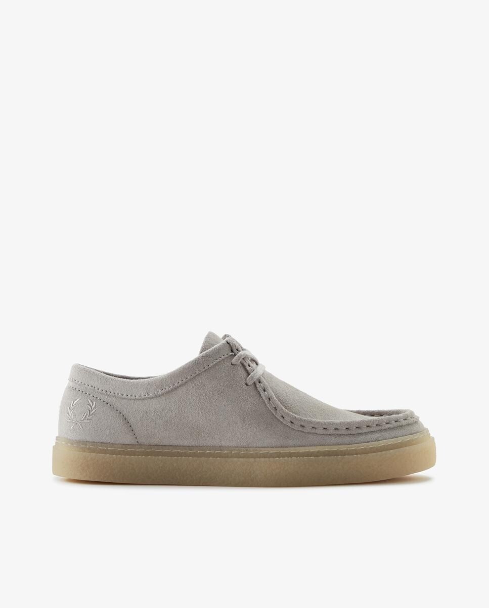 

Мужские кожаные лоферы с серой строчкой Fred Perry, серый