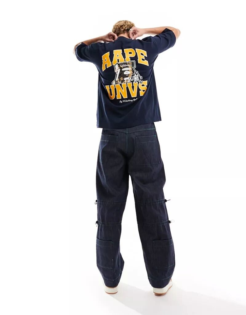 

Темно-синий университетский топ с длинными рукавами AAPE By A Bathing Ape