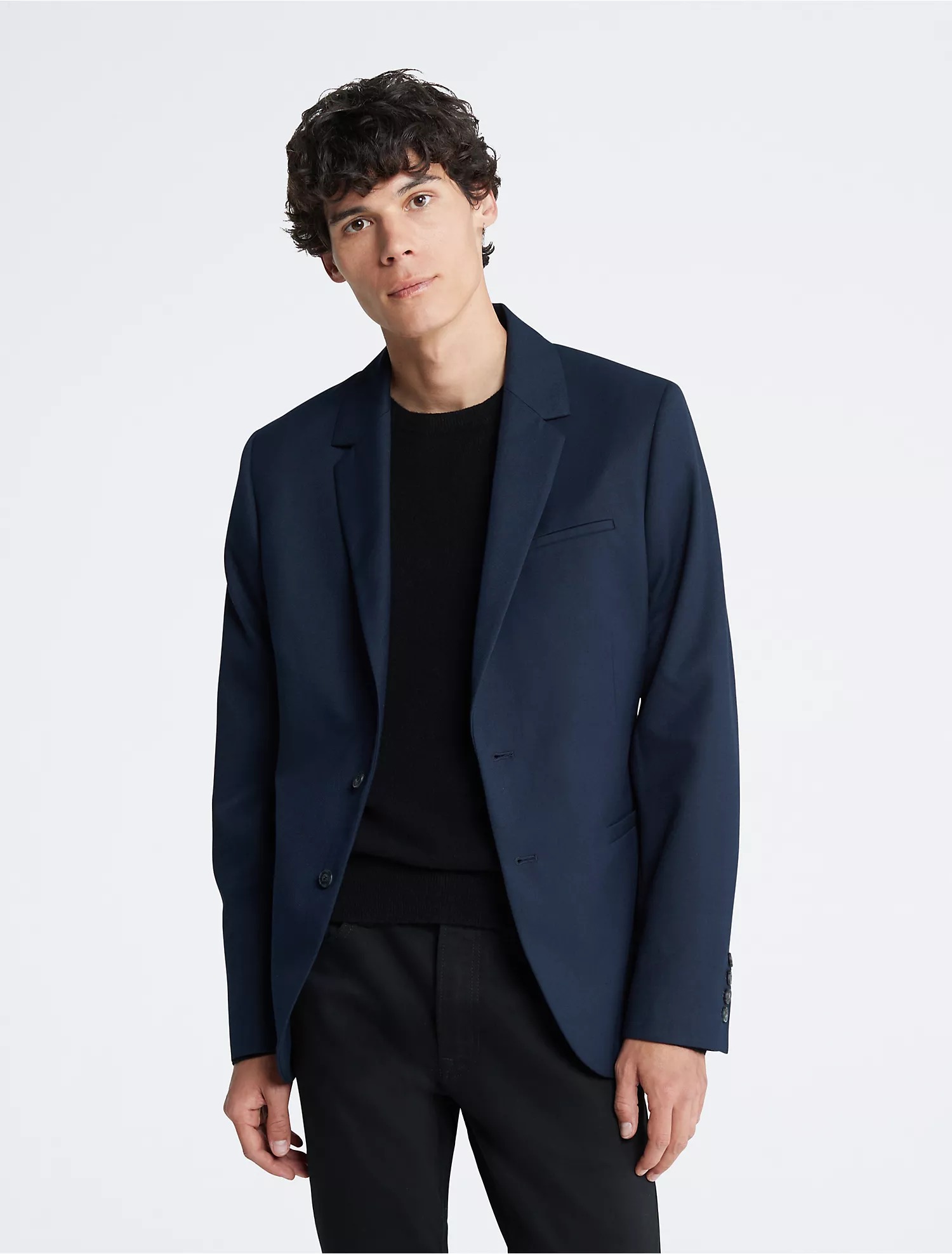 Пиджак Calvin Klein Refined Twill Slim, темно-синий пиджак облегающего кроя zara рыжевато коричневый