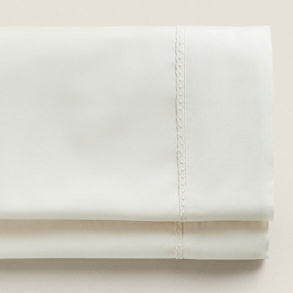 

Пододеяльник с деталями Zara Home Plain With Detail, светло-желтый