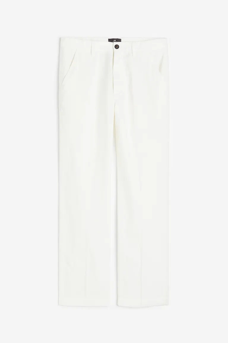 

Брюки H&M Relaxed Fit Linen, белый