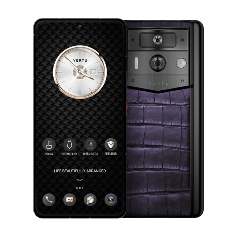 Смартфон Vertu Metavertu 2 Alligator, 12 ГБ/1 ТБ, 2 Nano-SIM, черный/фиолетовый