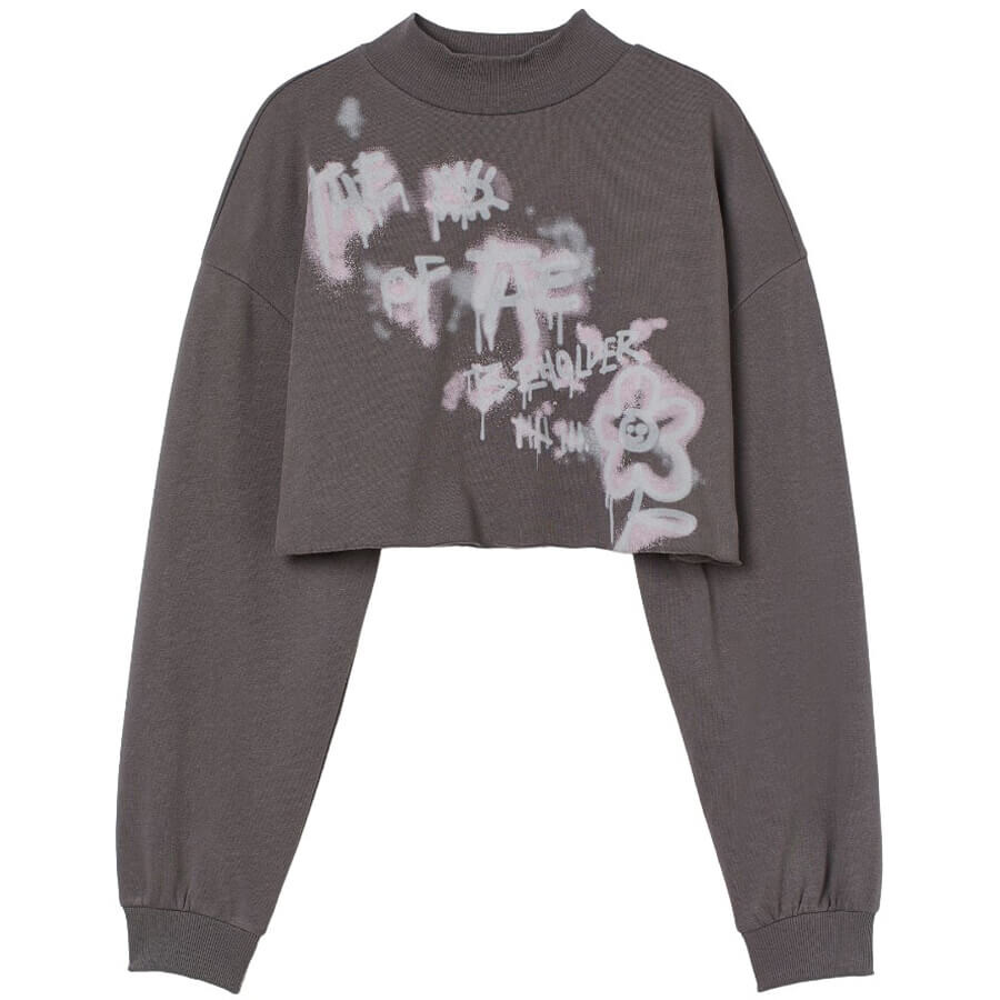 

Свитшот H&M укороченный, серый