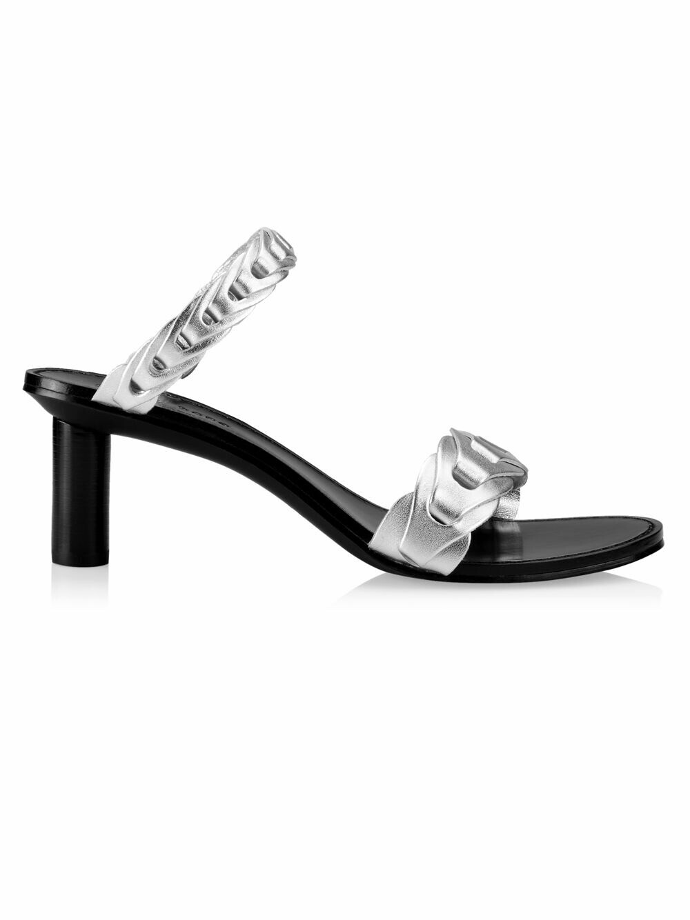 

Кожаные шлепанцы Infinity с эффектом металлик rag & bone, серебряный