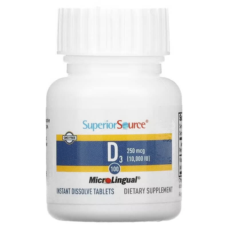 Витамин D3 Superior Source 250 мкг, 100 таблеток zicam cold remedy rapidmelts вишня 25 быстрорастворимых таблеток