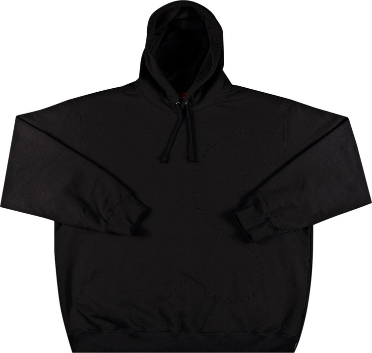 толстовка supreme s logo hooded sweatshirt black черный Толстовка Supreme Laser Cut S Logo Hooded Sweatshirt 'Black', черный
