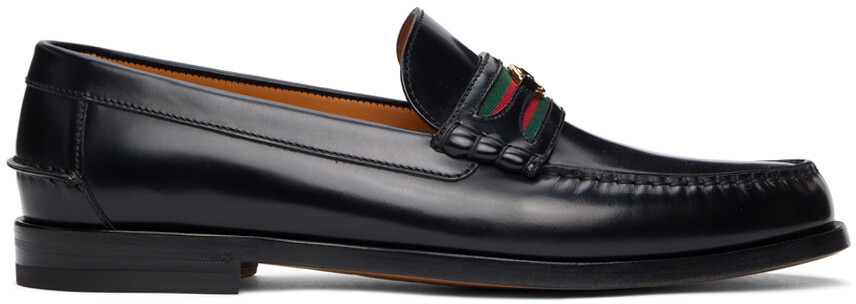 

Черные лоферы с переплетением G Gucci, Черный