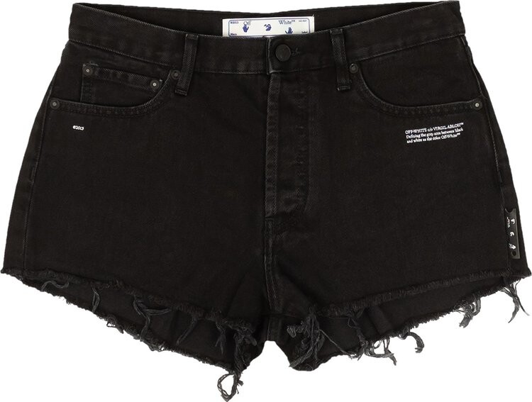 

Шорты Off-White Denim Frayed Edge Shorts 'Black', черный