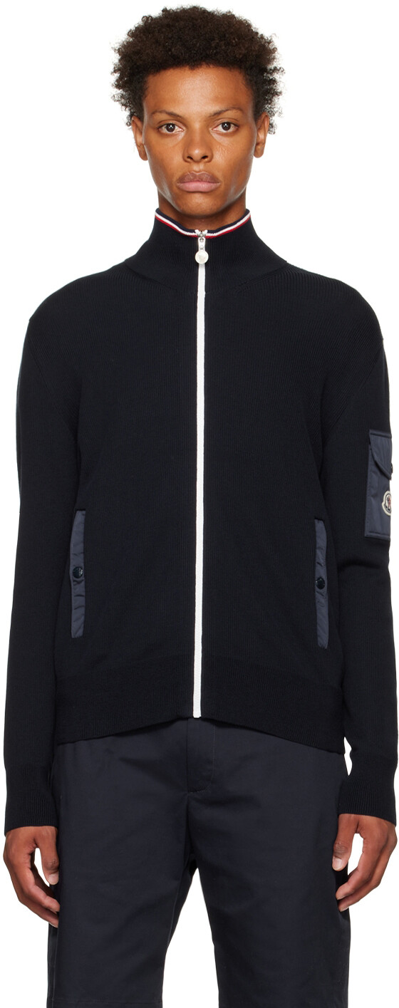 

Темно-синий свитер на молнии Moncler