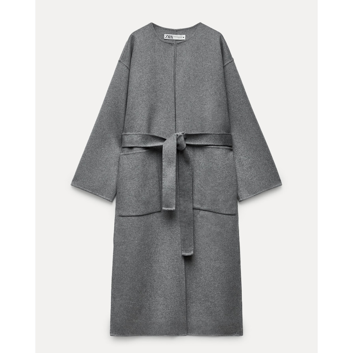 

Пальто Zara ZW Collection Double-faced Wool Blend, серый
