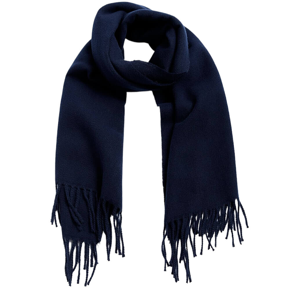 

Шарф Zara Basic With Fringing, темно-синий