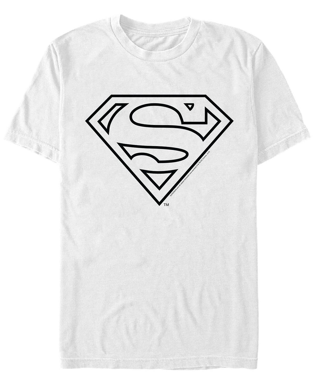 

Мужская футболка с коротким рукавом с логотипом dc superman simple line art Fifth Sun, белый