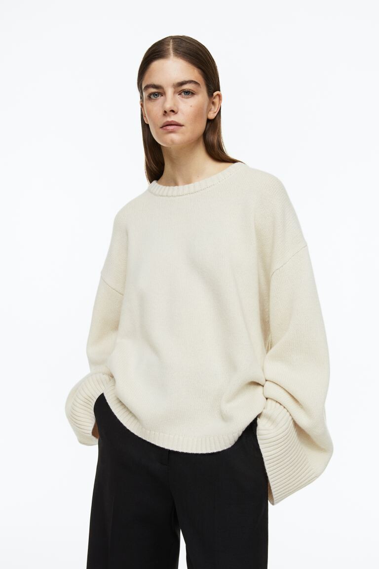 

Джемпер из смесового кашемира H&M, натуральный белый