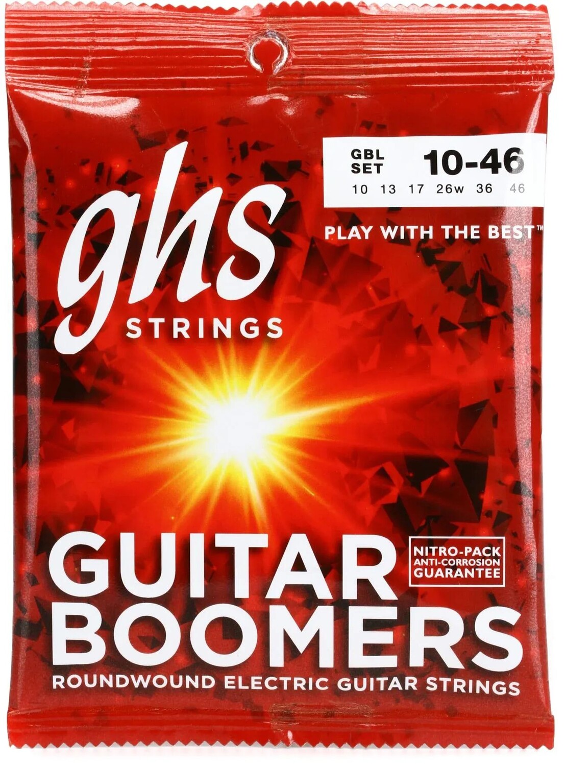 

Струны для электрогитары GHS GBL Guitar Boomers — .010-.046, светлые