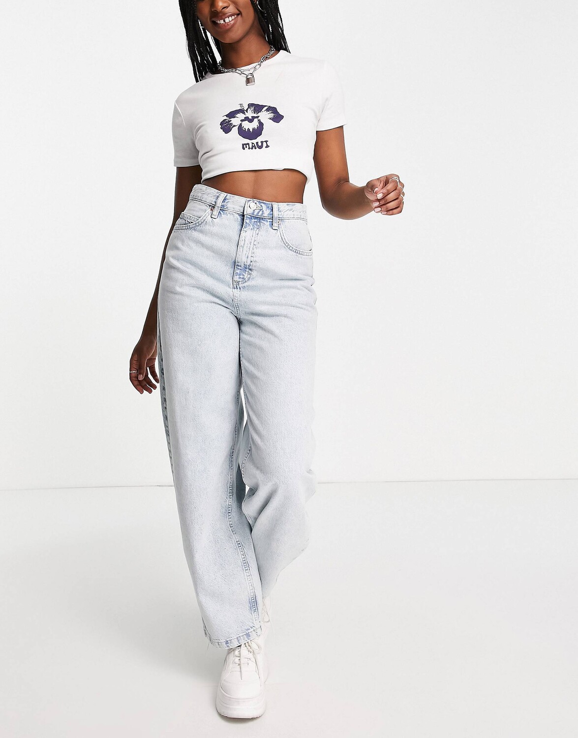 

Выбеленные джинсы Topshop Baggy