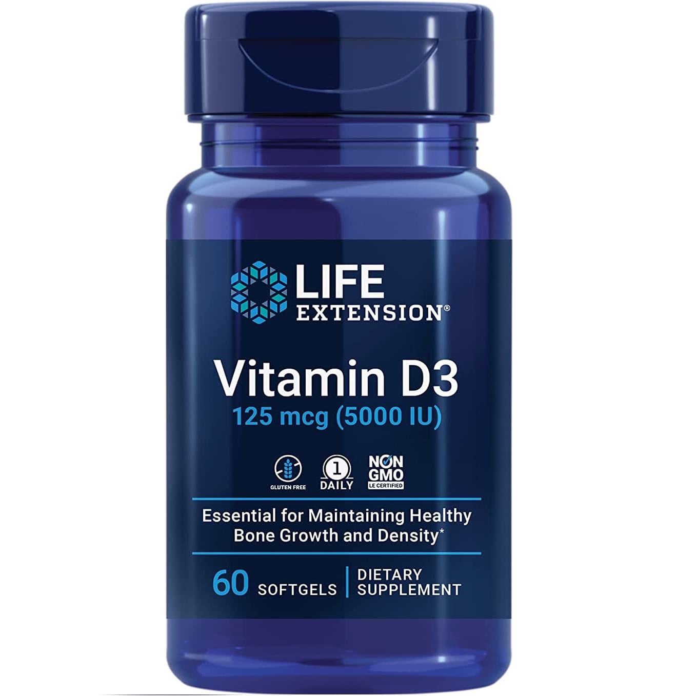 Витамин D3 Life Extension 125 мг 5000 МЕ, 60 капсул