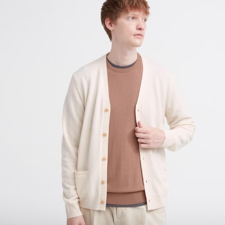 

Кардиган Uniqlo Premium Lambswool, молочно-белый