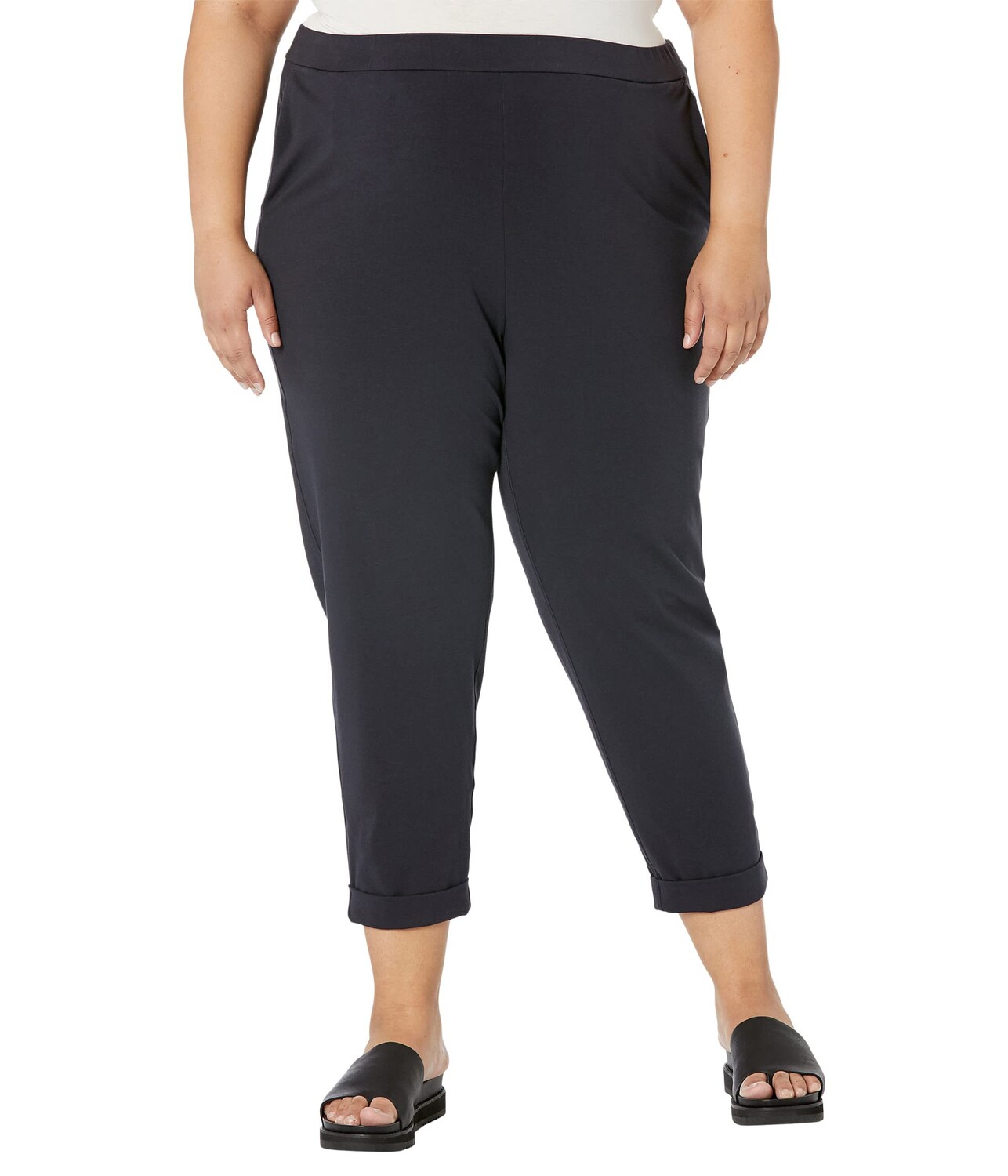 

Брюки Eileen Fisher, Slim Cropped Pants in Organic Pima Cotton Stretch Jersey