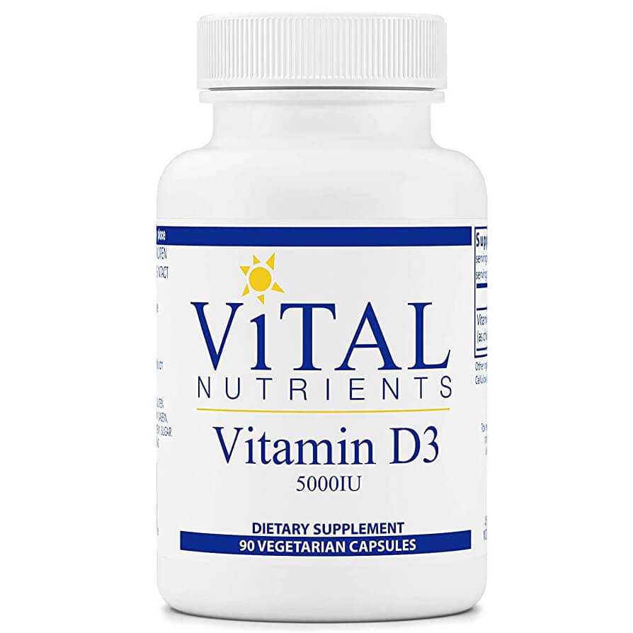 Витамин D3 Vital Nutrients 5000 МЕ, 90 вегетарианских капсул витамин d3 thorne supplement 5000 ме 90 капсул