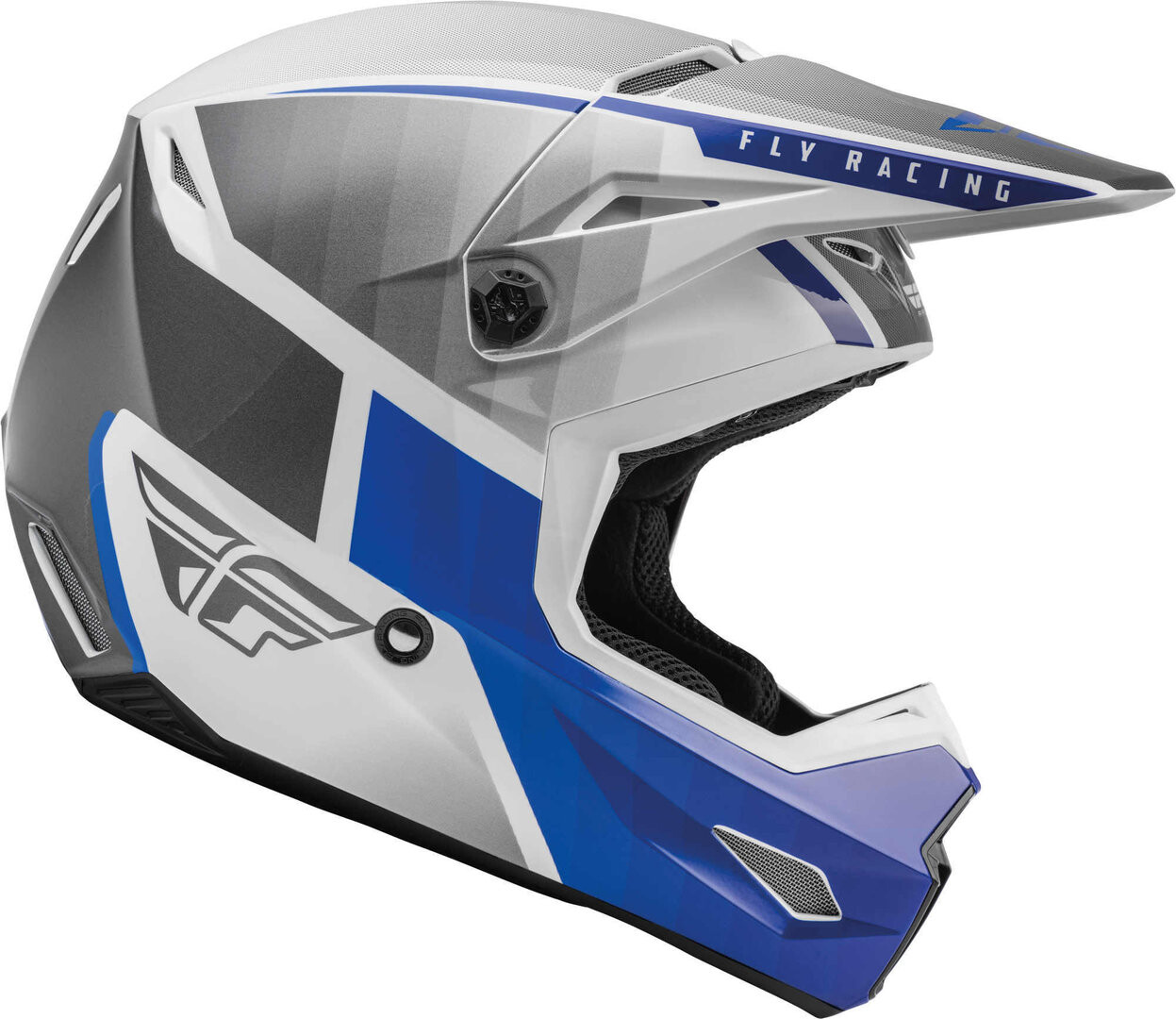 

Шлем Fly Racing Kinetic Drift Youth для мотокросса, синий/белый