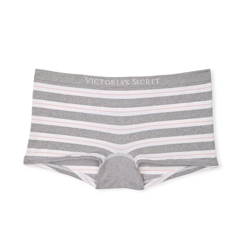

Трусы Victorias Secret Seamless Boyshort, серый/белый