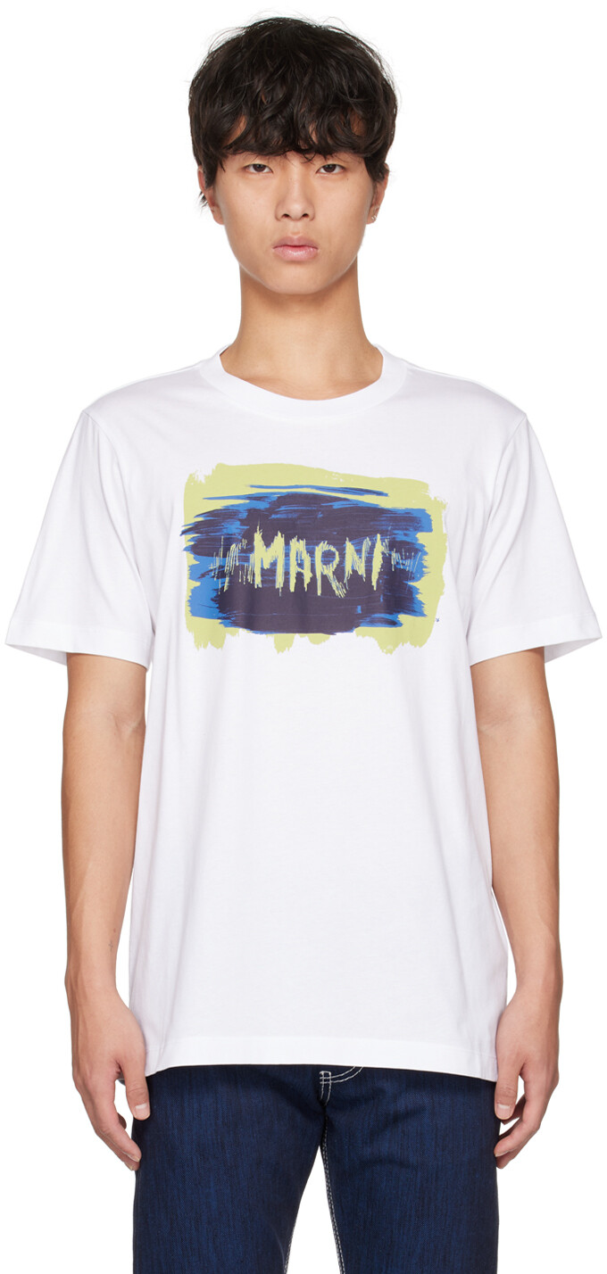 

Белая расписная футболка Marni