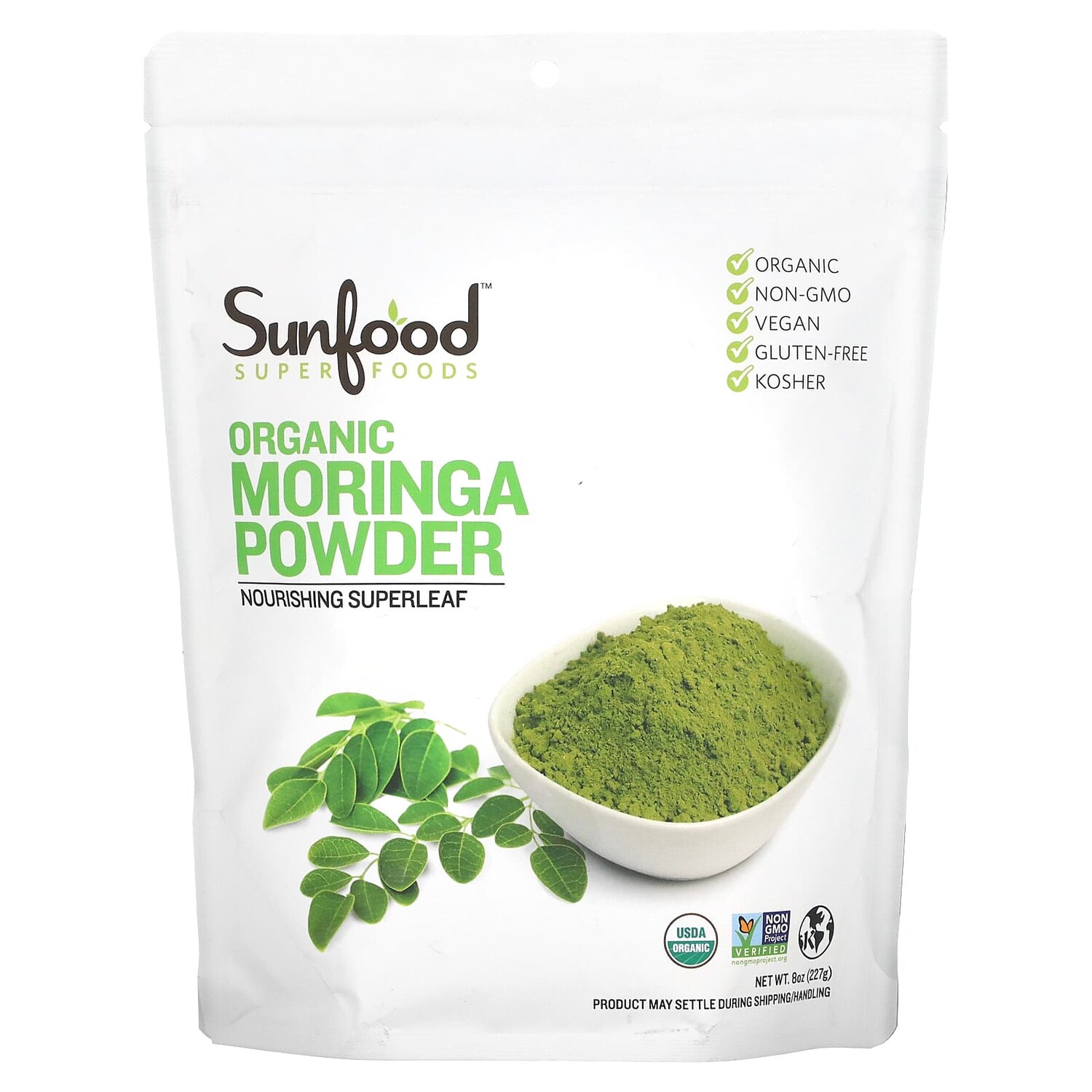 

Порошок органической моринги, 227 г (8 унций), Sunfood