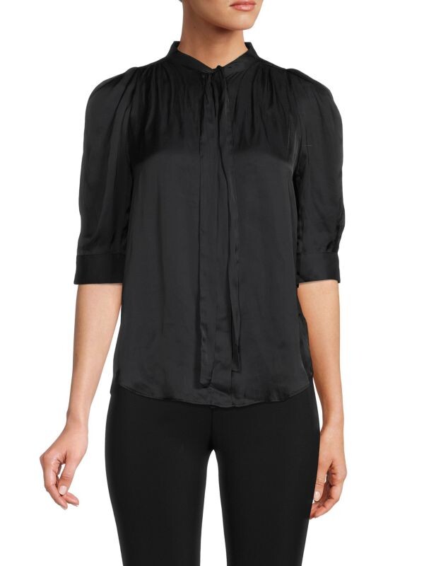 

Однотонная рубашка с завязками на шее ZADIG & VOLTAIRE Noir