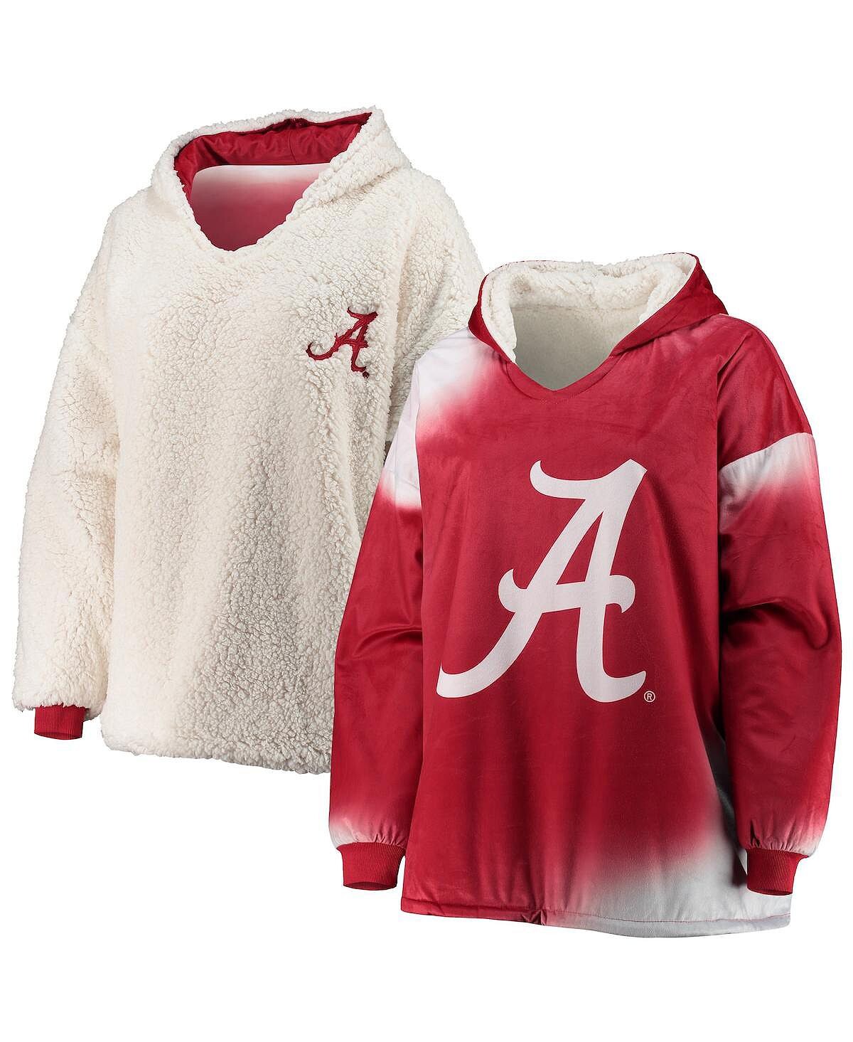 

Мужская темно-красная и белая двусторонняя худи alabama crimson tide sherpa с большим логотипом и градиентом FOCO, мульти