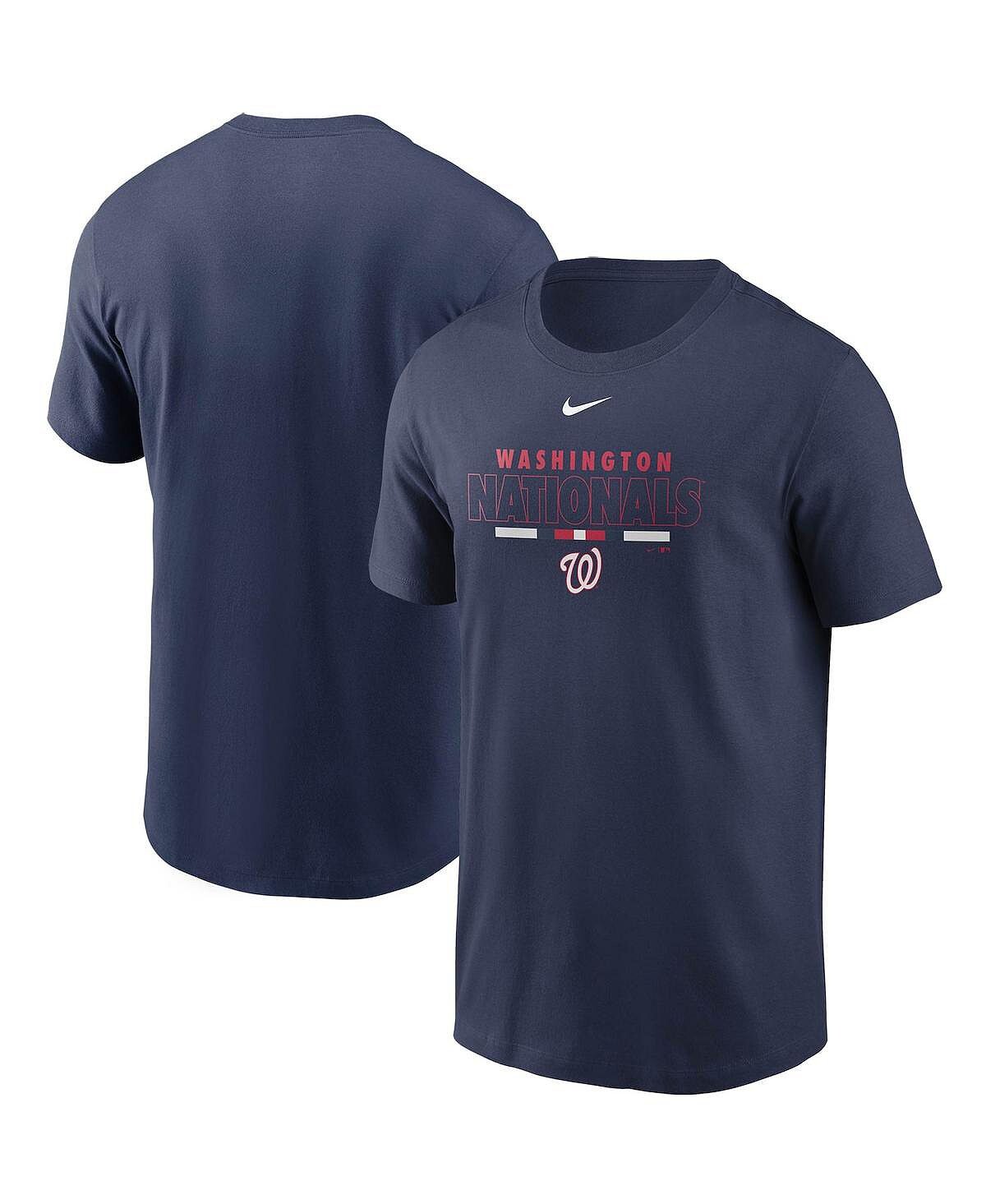

Мужская темно-синяя футболка washington nationals color bar Nike, синий