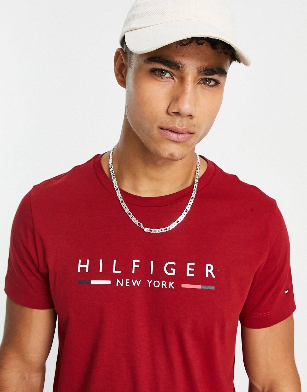 

Красная футболка с логотипом Tommy Hilfiger NY