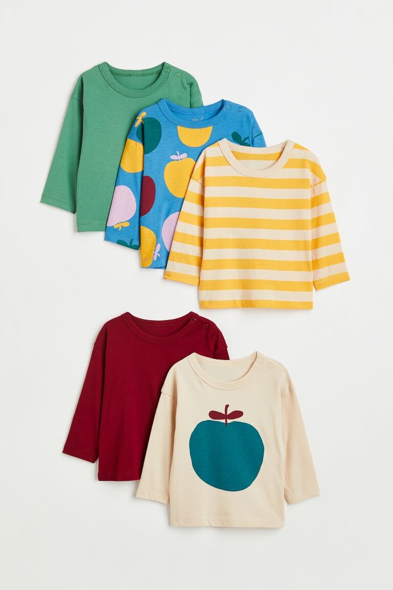 

Топ из 5 хлопков H&M, синий/яблоки