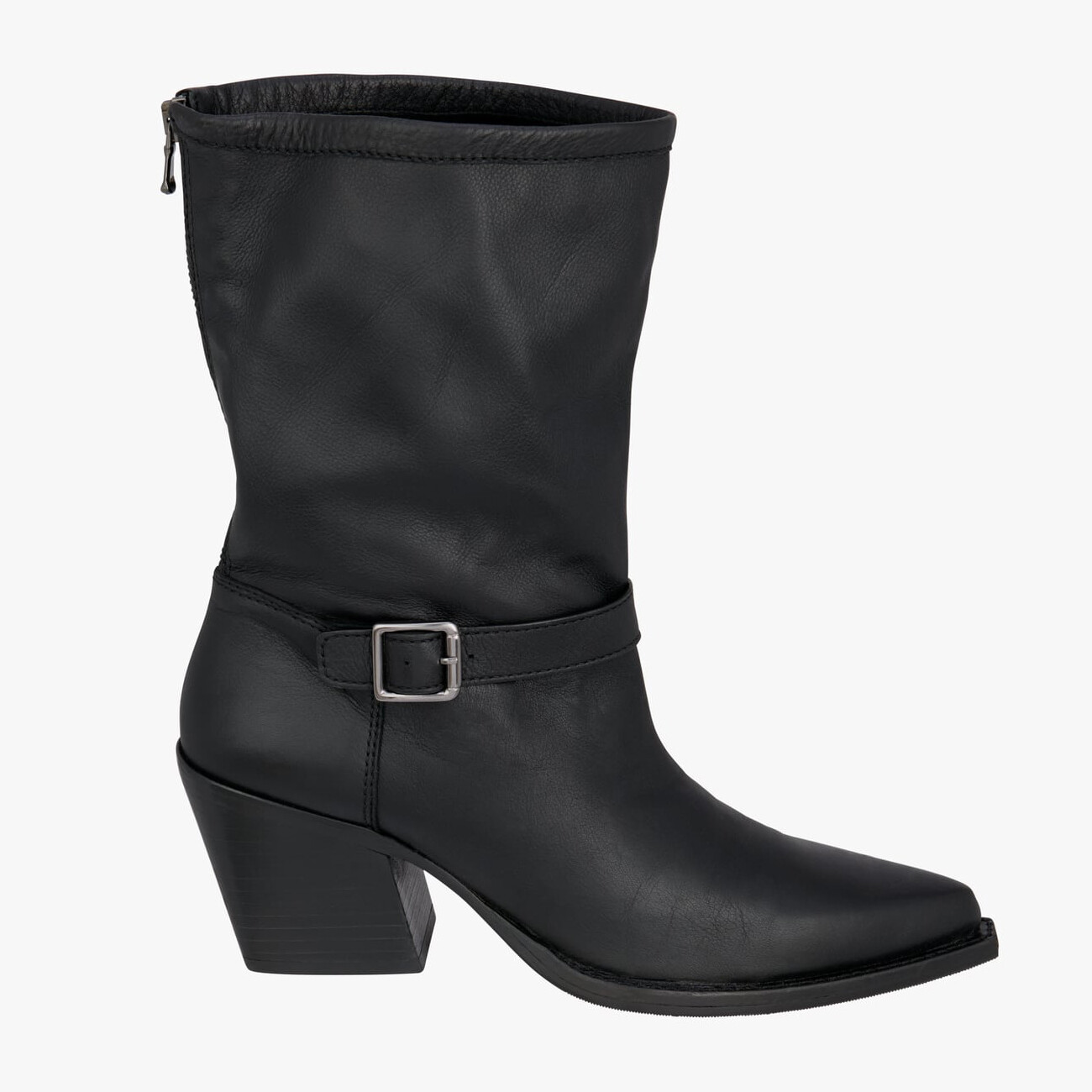 

Кожаные полусапоги на высоком каблуке Zara, черный
