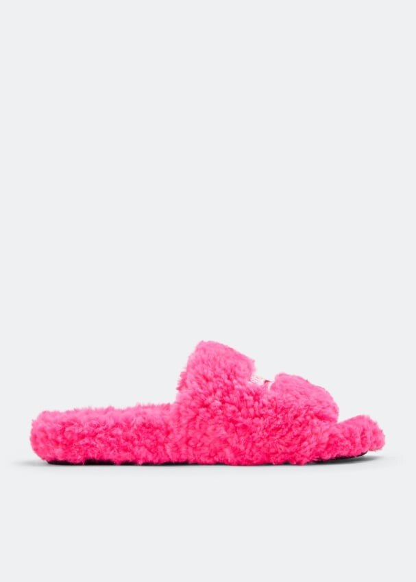 

Сандалии BALENCIAGA Furry slide sandals, розовый