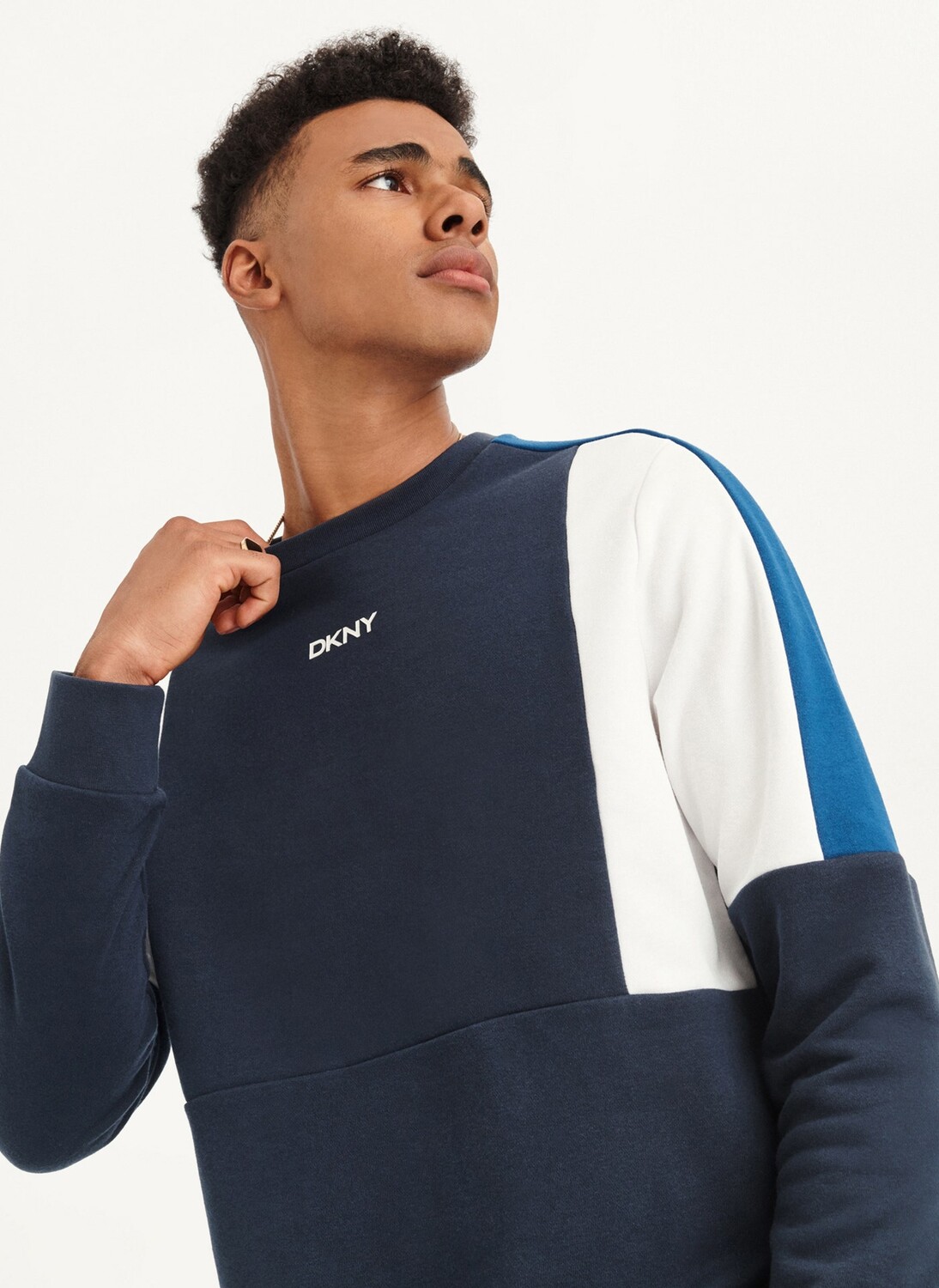 

Пуловер с логотипом и цветными блоками DKNY, Серый