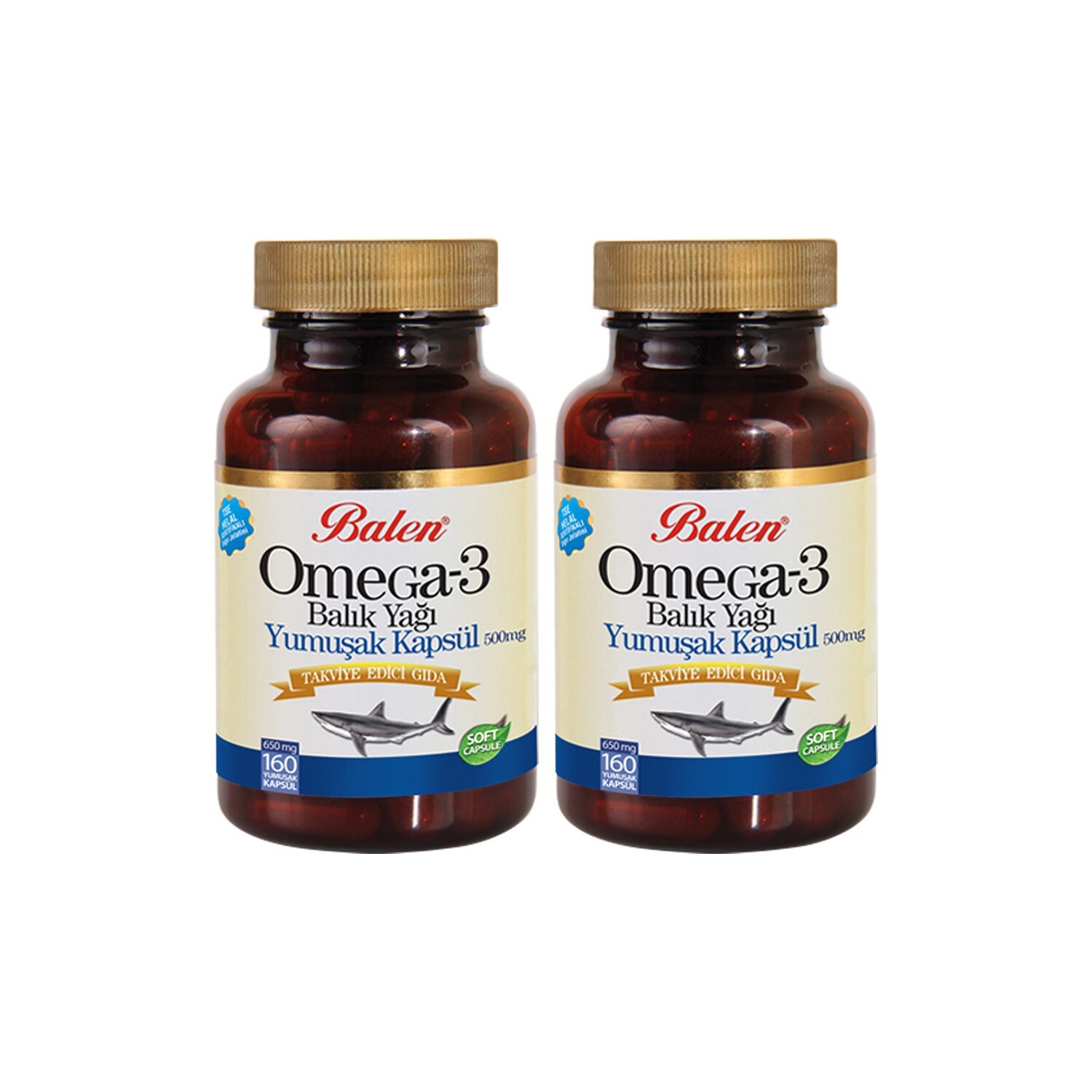 

Balen Omega 3 Fish Oil 160 Soft Capsules 500 Mg x 2 Pieces