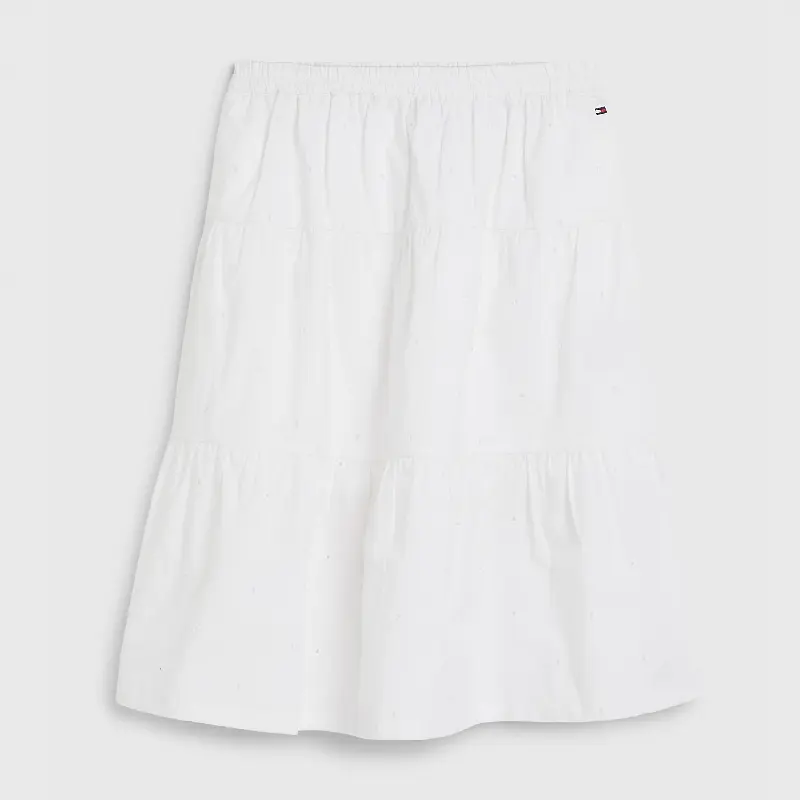 

Юбка Tommy Hilfiger Kids' Th Monogram Broderie Anglaise, белый