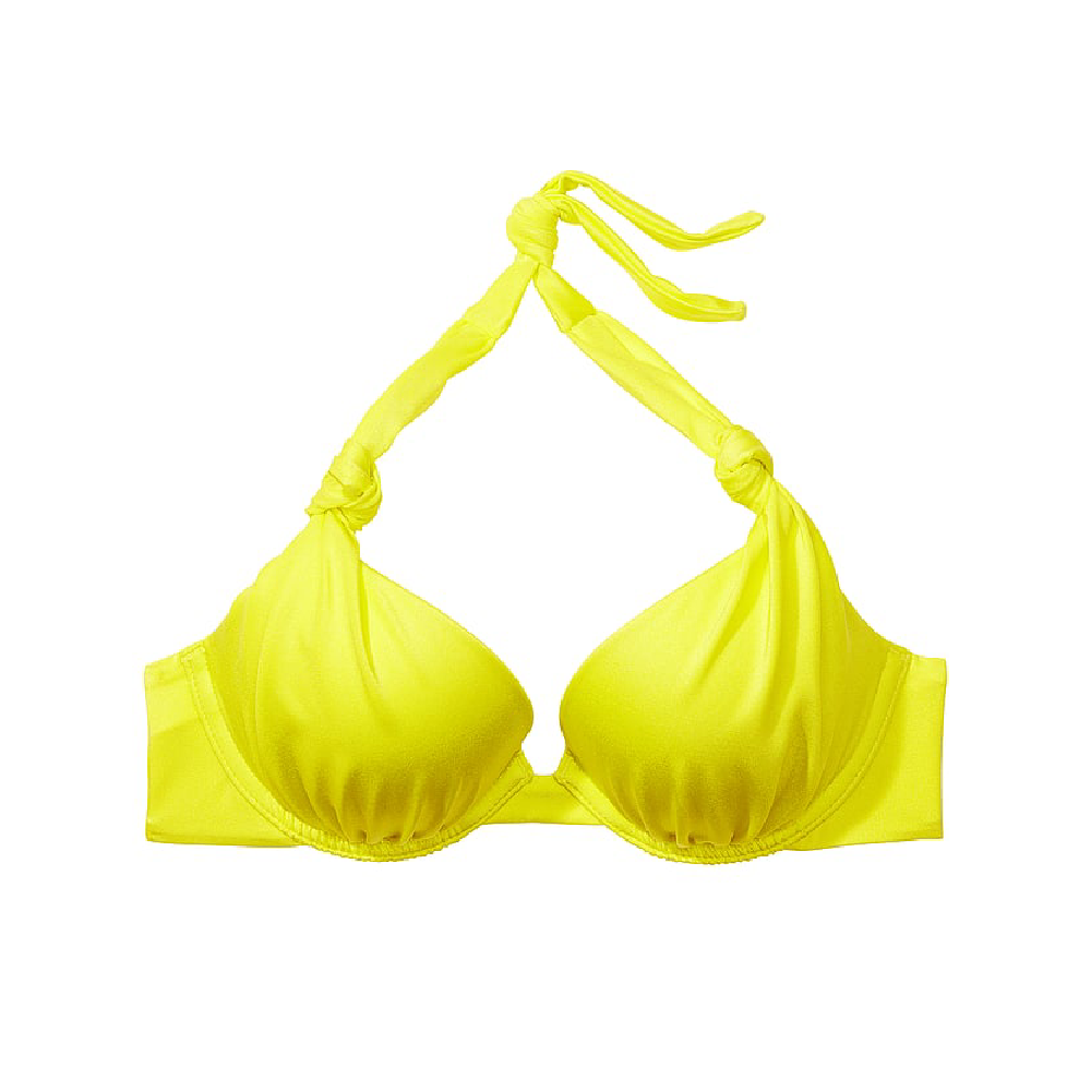 цена Лиф бикини Victoria's Secret Knotted Sexy Tee Push-Up, желтый