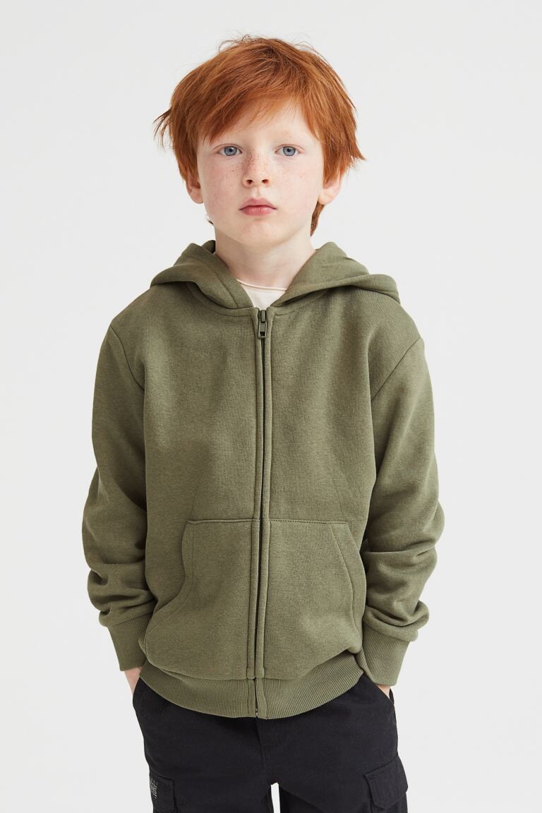 

2 пары худи на молнии H&M, зеленый хаки/светло-зеленый