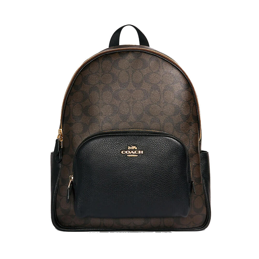 Рюкзак Coach Outlet Large Court In Signature Canvas, коричневый