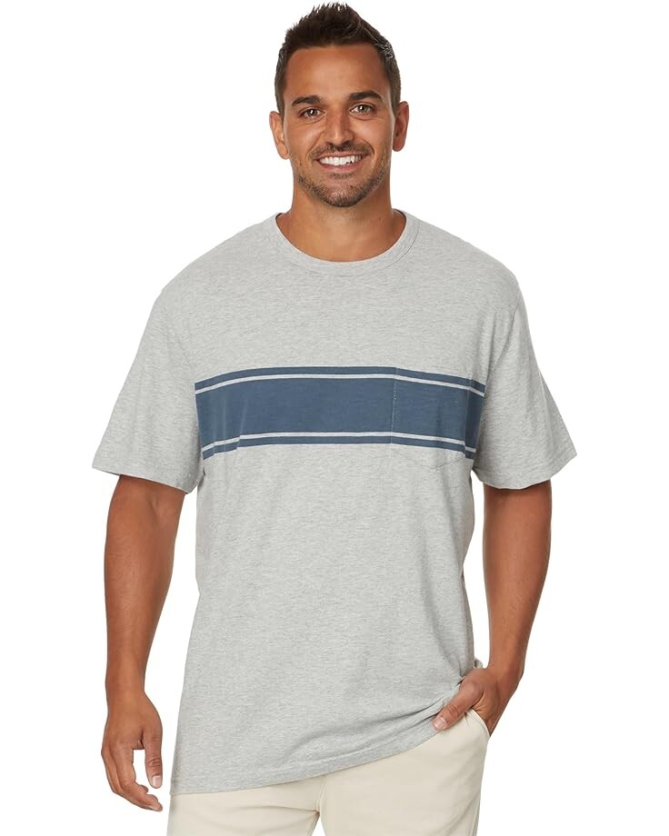 

Футболка Faherty Surf Stripe Sunwashed Tee, цвет Heather Grey