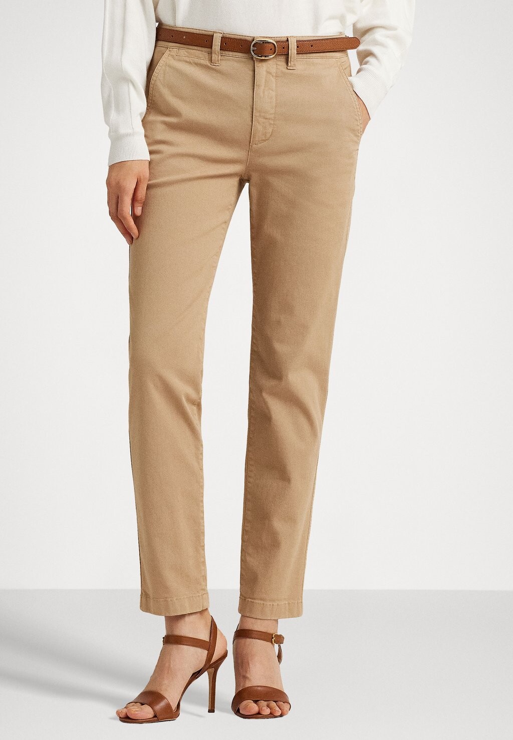 

Брюки Lauren Ralph Lauren GABBY SLIM LEG PANT, цвет birch tan