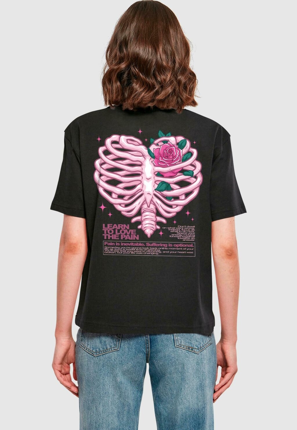 

Футболка с принтом HEART CAGE Mister Tee, черный