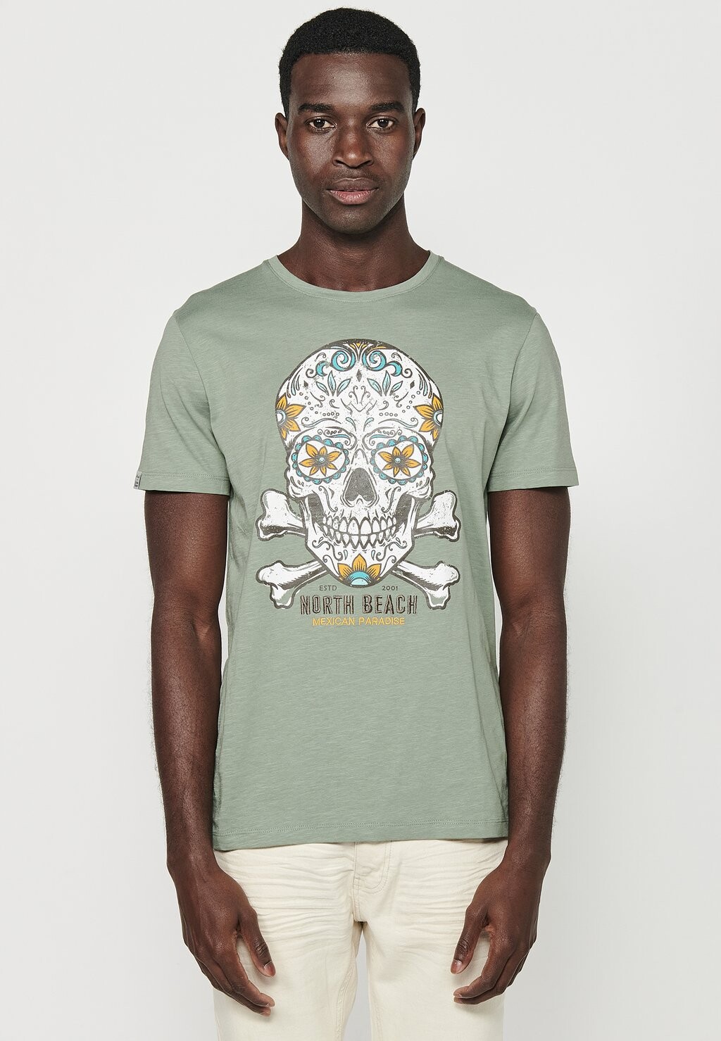 

Футболка с принтом SHORT SLEEVE Koroshi, цвет kaki khaki
