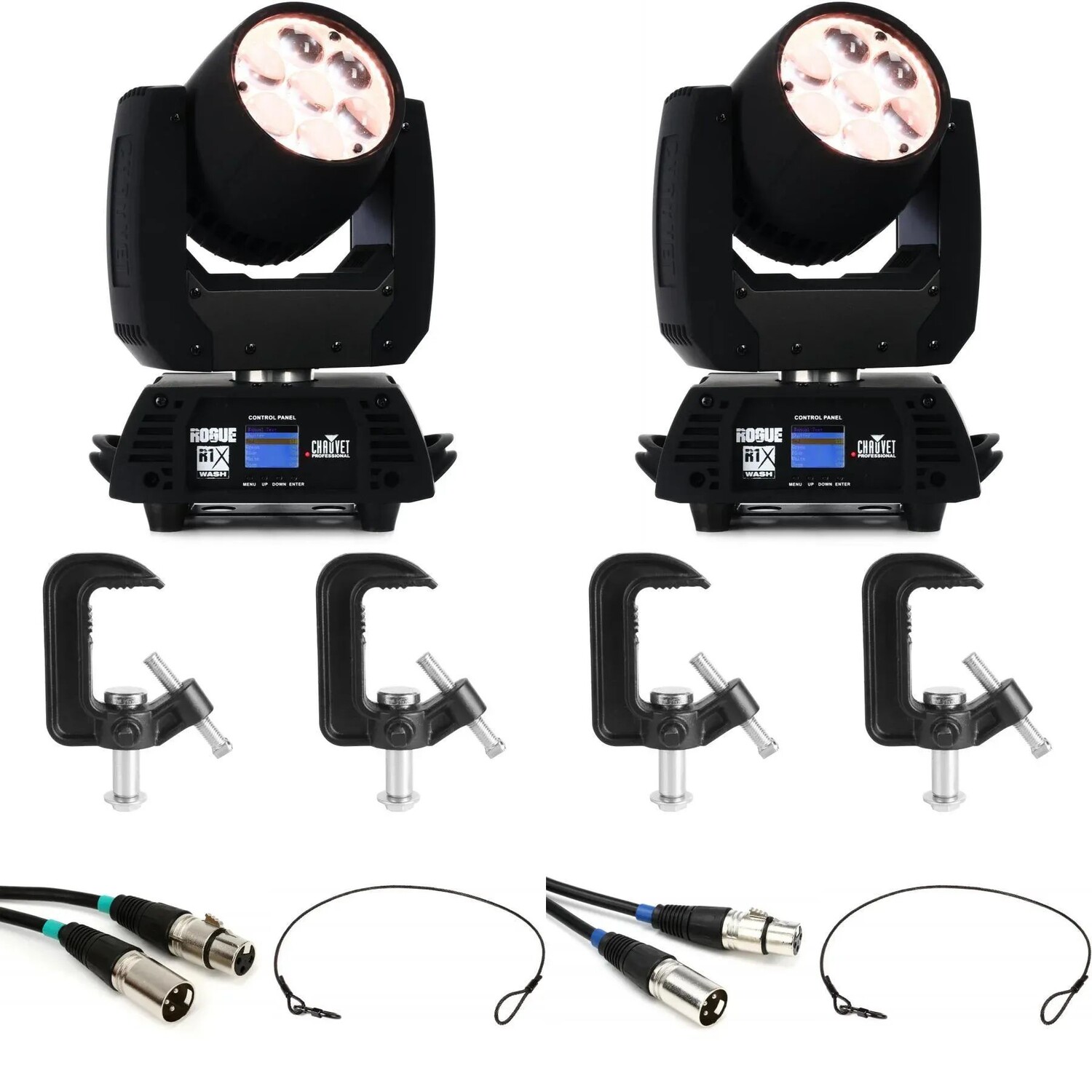 

Chauvet Pro Rogue R1X Wash RGBW Светодиодный омыватель с подвижной головкой и комплектом Zoom Essentials — пара