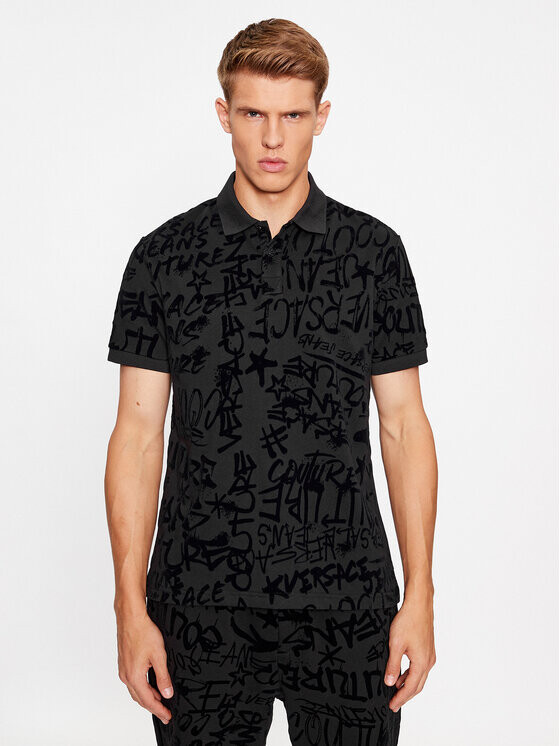 

Рубашка поло стандартного кроя Versace Jeans Couture, черный