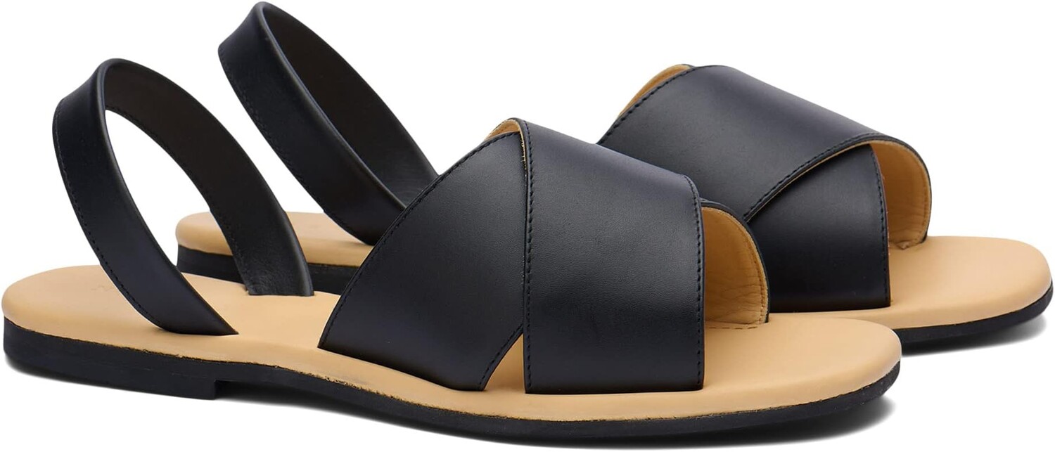 

Сандалии на плоской подошве All-Day Cross Strap Sandal Nisolo, цвет Black/Black