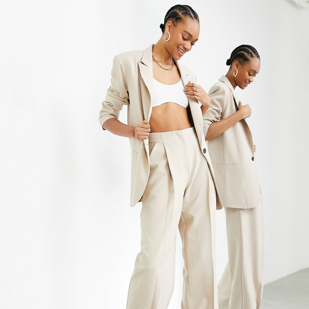 

Пиджак Asos Edition Oversized Longline, светло-бежевый