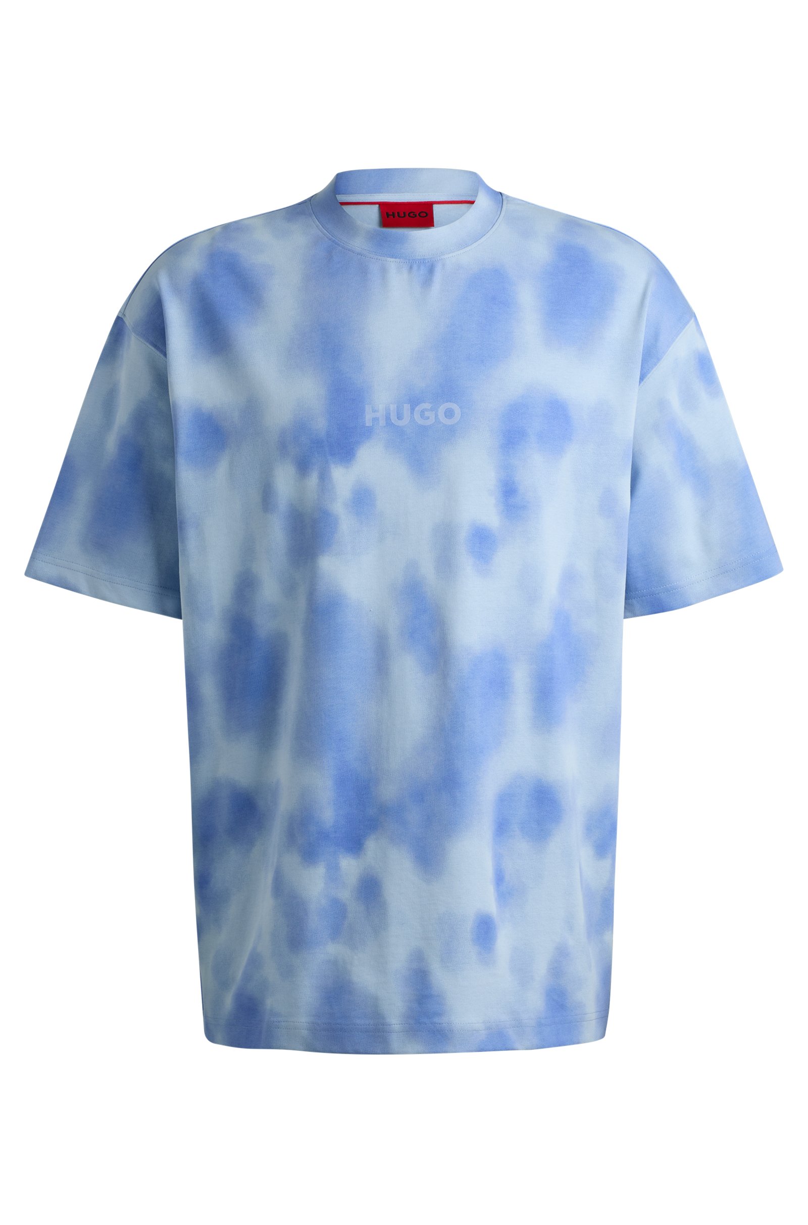 Футболка Hugo Cotton-jersey With Seasonal Print, голубой