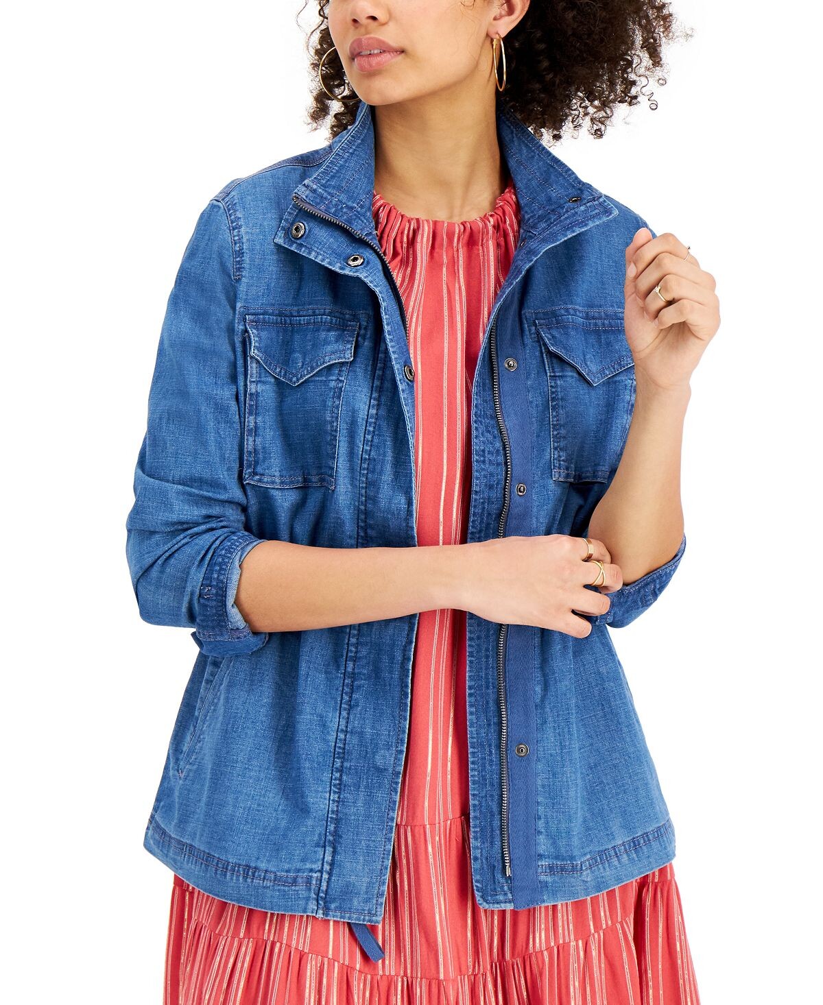 

Жакет из твила из шамбре, созданный для macy's Style & Co